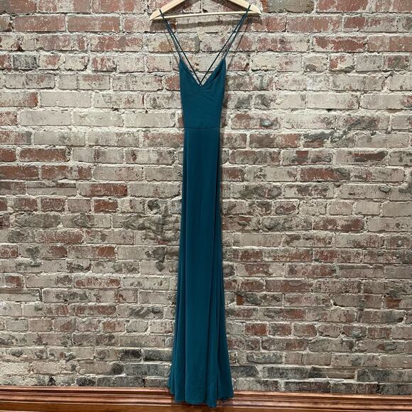 NEW Show Me Your MuMu Godshaw Goddess Gown Deep Jade Chiffon Size Medium - Picture 4 of 8